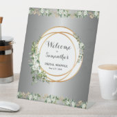 Silber-infundiertes botanisches Bliss-Brautparty Sockelschild (In Situ)