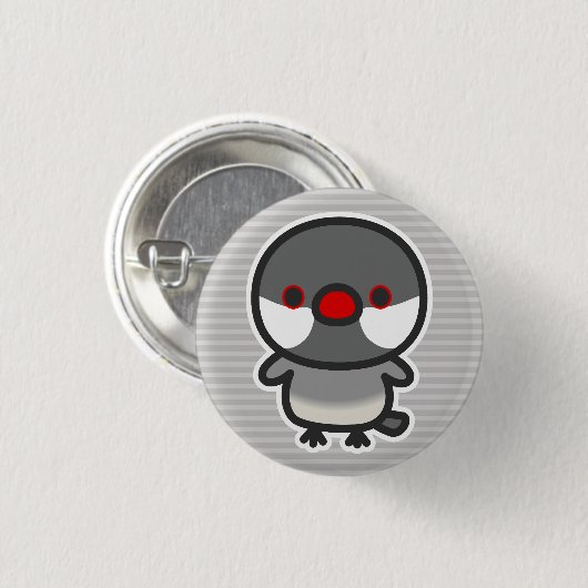Silber-Java-Spatz Button (Vorne & Hinten)