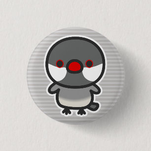 Silber-Java-Spatz Button