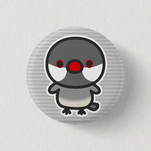 Silber-Java-Spatz Button (Vorderseite)