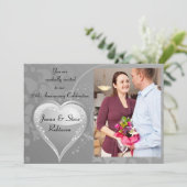 Silber Jubiläum 25. Silberwirbelherz Einladung (Stehend Vorderseite)