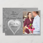 Silber Jubiläum 25. Silberwirbelherz Einladung (Vorne/Hinten)