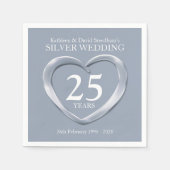 Silber Jubiläum Herzname Servietten Foto (Vorderseite)