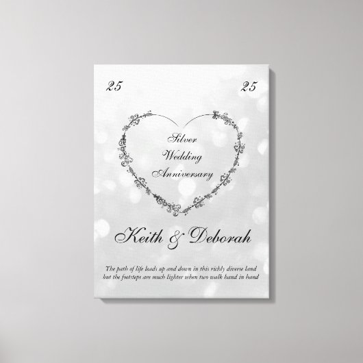 Silber-Jubiläum individuell anpassbar Leinwanddruck (Vorderseite)