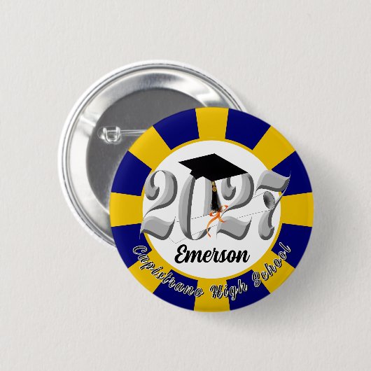 Silber-Klasse Abschluss 2027 Button (Vorne & Hinten)