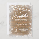 Silber kleiner Schneeflocken ist auf dem Weg Babyd Einladung (Vorderseite)