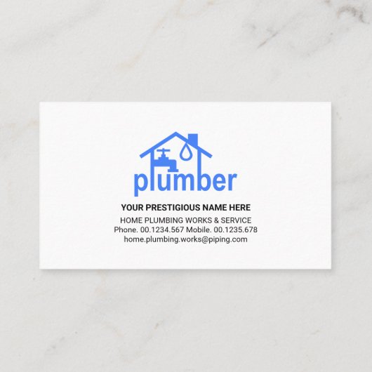 Silber-Klempnerleitung Visitenkarte (Rückseite)