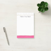 Silber Konfetti Pink Ombre Wasserfarbe Post-it Klebezettel (Büro)