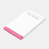 Silber Konfetti Pink Ombre Wasserfarbe Post-it Klebezettel (angewinkelt)