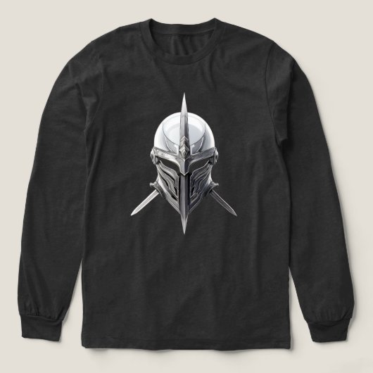 Silber-Kriegerhelm – Moderne Minimalistische Rüstu Tri-Blend Shirt (Design Vorderseite)