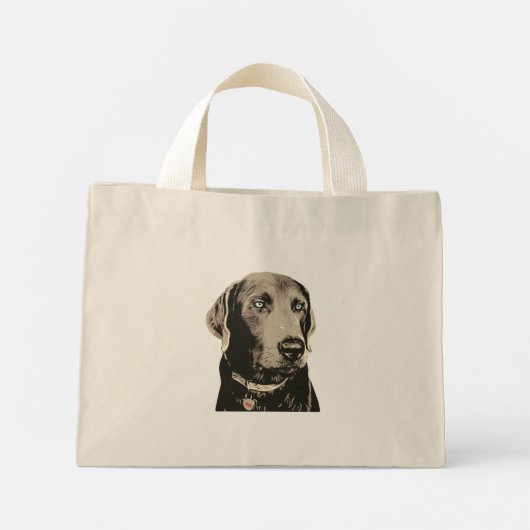 Silber Labrador 100% Labrador Baumwolltasche Mini Stoffbeutel (Rückseite)