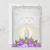 Silber Lanterns und Lila Blume Hochzeit Einladung (Rückseite)