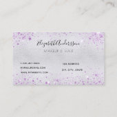 Silber-Lavendel-Glitzer Schönheit Visitenkarte (Rückseite)