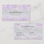 Silber-Lavendel-Glitzer Schönheit Visitenkarte (Vorne/Hinten)