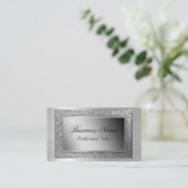 Silber-Leaf-Rahmen-Visitenkarte Visitenkarte (Stehend Vorderseite)