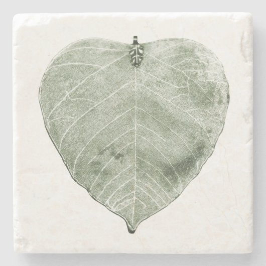 Silber Leaf - Stone Untersetzer (Vorderseite)