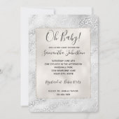 Silber Leopard Print Einladung (Vorderseite)