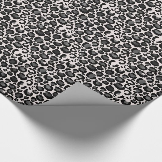 Silber Leopard Print Geschenkpapier (Ecke)