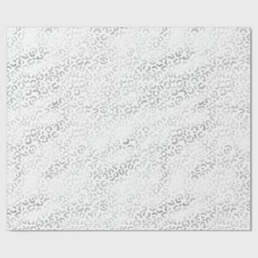 Silber Leopard Print Geschenkpapier (Flach)