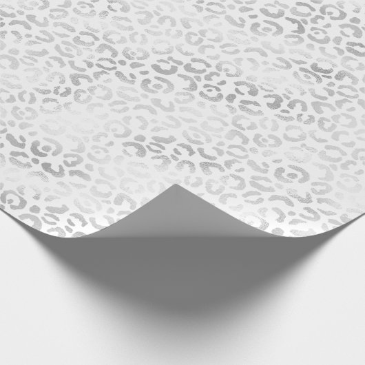 Silber Leopard Print Geschenkpapier (Ecke)