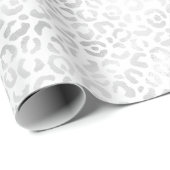 Silber Leopard Print Geschenkpapier (Rolleneckpunkt)