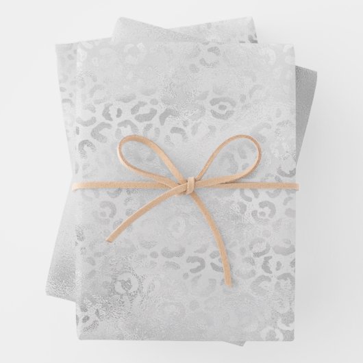 Silber Leopard Print Geschenkpapier Set (Beispiel)