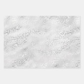 Silber Leopard Print Geschenkpapier Set (Vorderseite)