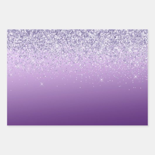 Silber Leopard Print Lila Ombre Geschenkpapier Set (Vorderseite 3)