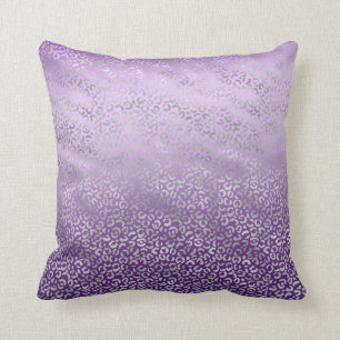 Silber Leopard Print Lila Ombre Kissen