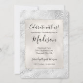 Silber Leopard Print personalisiert Einladung (Vorderseite)