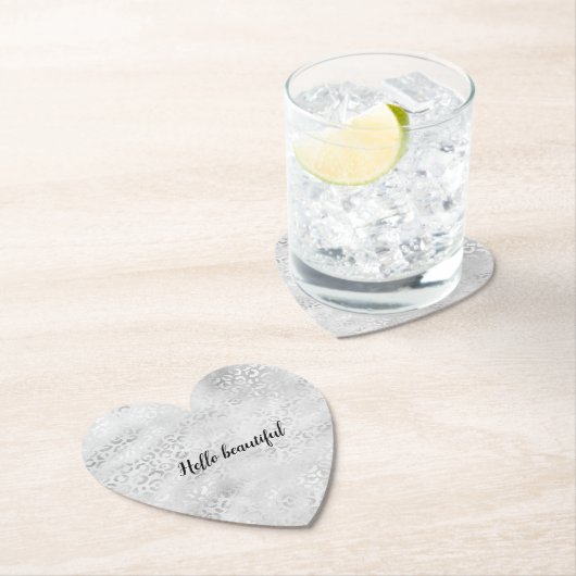 Silber Leopard Print personalisiert Untersetzer (Vor Ort)