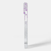 Silber lila Glitzer Name elegant Case-Mate iPhone Hülle (Rückseite / Links)