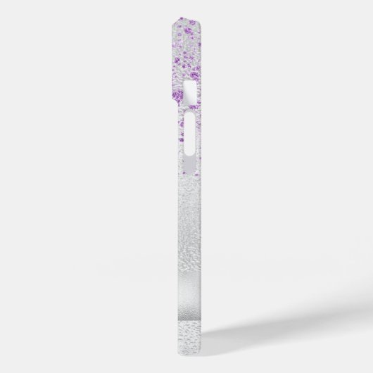 Silber lila Glitzer Name elegant Case-Mate iPhone Hülle (Rückseite / Links)