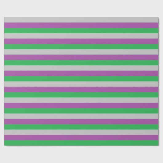 Silber-, Lila und Grünestreifen Geschenkpapier (Flach)