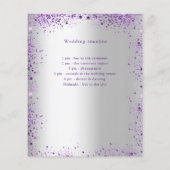 Silber-lila-violette Hochzeitsprogramm-Details (Rückseite)