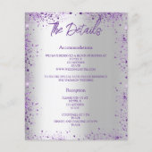 Silber-lila-violette Hochzeitsprogramm-Details (Vorderseite)