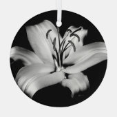 Silber Lily: einfarbige Blumen-Eleganz. Ornament Aus Glas (Rückseite)