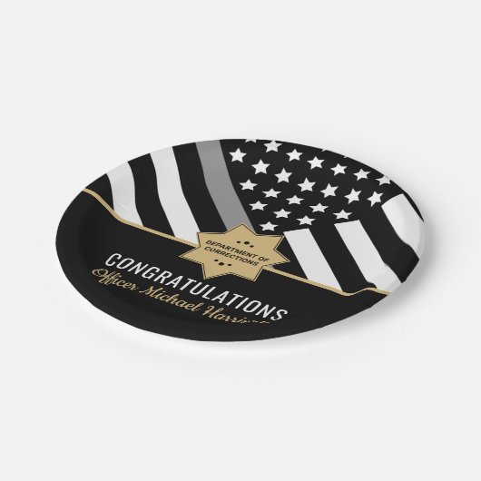 Silber-Linie für Korrekturreferenten Pappteller (Schrägansicht)