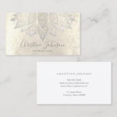 Silber-Lotus-Ästhetik Visitenkarte (Vorne/Hinten)