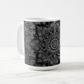 Silber-Mandala-Tasse Kaffeetasse (Vorderseite Links)