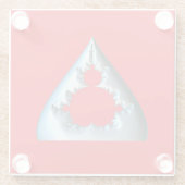 Silber-Mandelbrot auf rotem Hintergrund Glasuntersetzer (Rückseite)