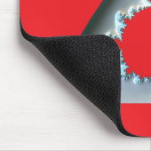 Silber-Mandelbrot auf rotem Hintergrund Mousepad (Ecke)