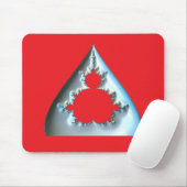 Silber-Mandelbrot auf rotem Hintergrund Mousepad (Mit Mouse)