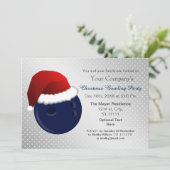 Silber Marine Corporate Bowling Party Einladung (Stehend Vorderseite)