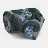 Silber-/Marine"Eisen-Lilie" Hals-Krawatte Krawatte (Gerollt)