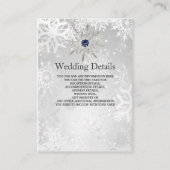 Silber-Marine-Schneeflocken Winter Hochzeit Detail Begleitkarte (Vorderseite)