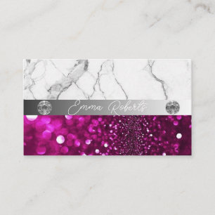 Silber Marmor Dunkel Rosa Diamant Coach Visitenkarte