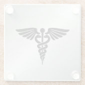 Silber Medical Caduceus Glasuntersetzer (Rückseite)