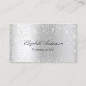 Silber-Metal-Glitzer, eleganter QR-Code Visitenkarte (Vorderseite)