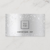 Silber-Metal-Glitzer-Logo Visitenkarte (Vorderseite)